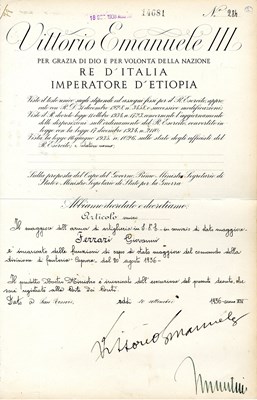 Lot 1464 - MUSSOLINI BENITO: (1883-1945)