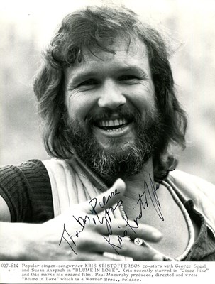 Lot 182 - KRISTOFFERSON KRIS: (1936-2024)