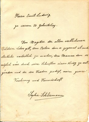 Lot 1276 - [SCHLIEMANN HEINRICH]: (1822-1890) SCHLIEMANN SOPHIE: (1852-1932)