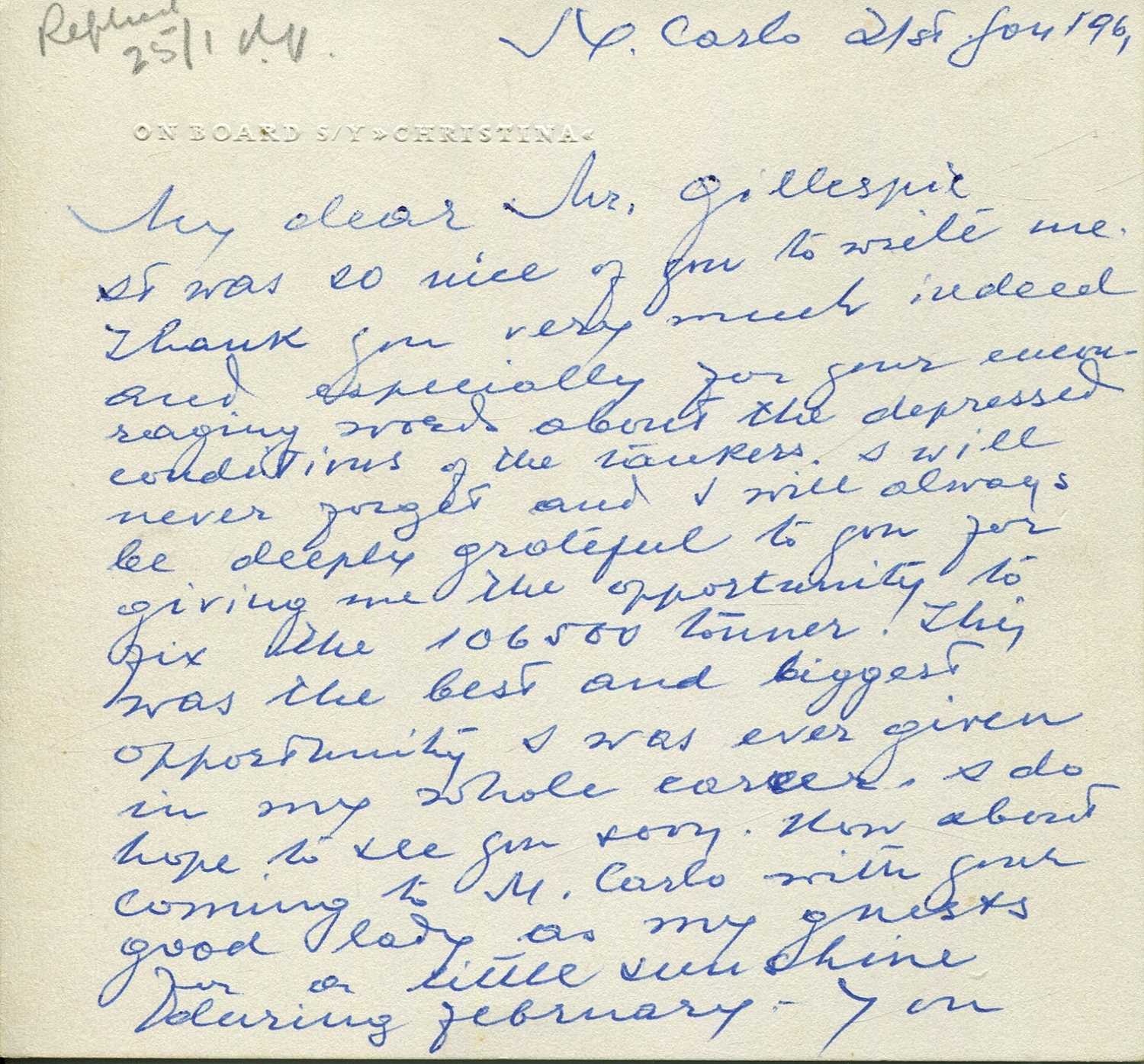 Lot 1301 - ONASSIS ARISTOTLE: (1906-1975)