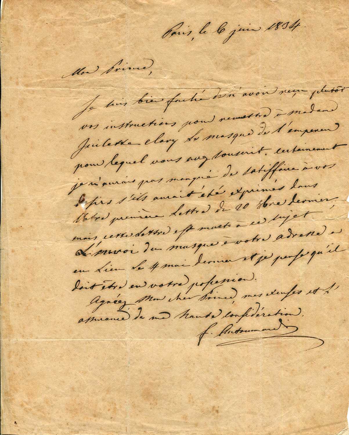 Lot 1542 - ANTOMMARCHI FRANÇOIS CARLO: (1780-1838)