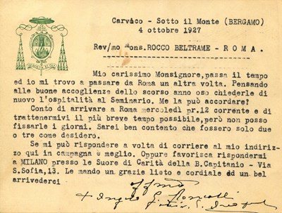 Lot 1251 - JOHN XXIII: (1881-1963)