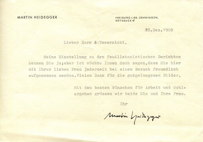 Lot 1058 - HEIDEGGER MARTIN: (1889-1976) (x2)