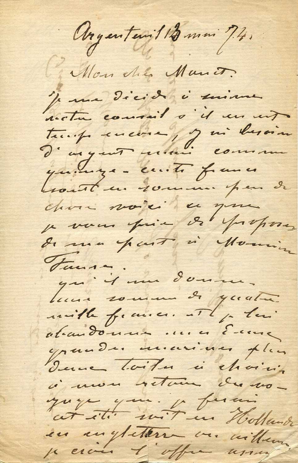 Lot 960 - MONET CLAUDE: (1840-1926) & DONCIEUX CAMILLE (1847-1879)