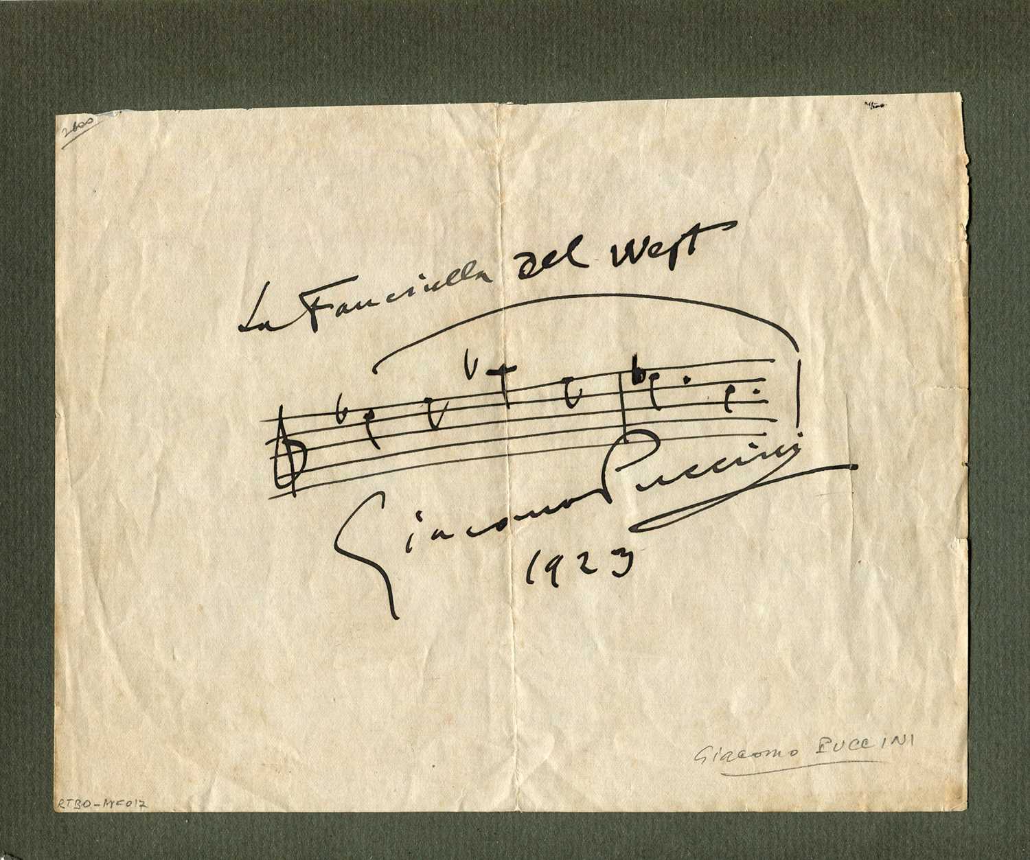 Lot 583 - PUCCINI GIACOMO: (1858-1924)