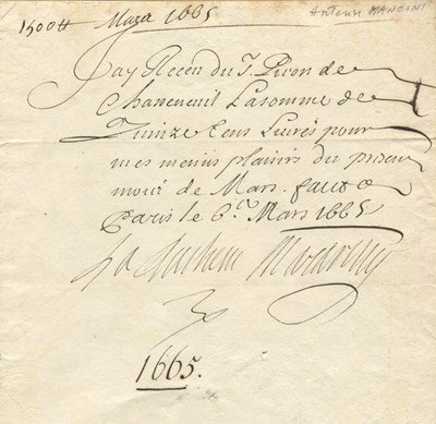 Lot 808 - MANCINI HORTENSE, DUCHESSE de MAZARIN: (1646-1699